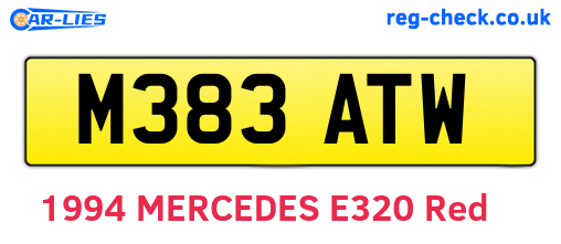 M383ATW are the vehicle registration plates.