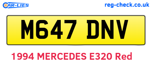 M647DNV are the vehicle registration plates.