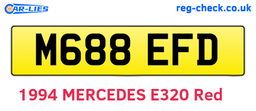 M688EFD are the vehicle registration plates.