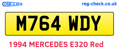 M764WDY are the vehicle registration plates.