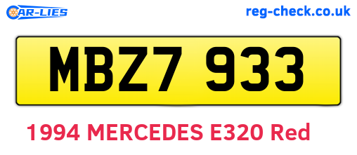 MBZ7933 are the vehicle registration plates.