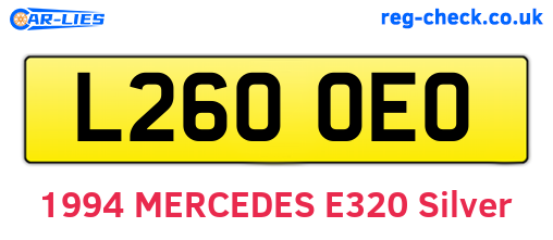L260OEO are the vehicle registration plates.