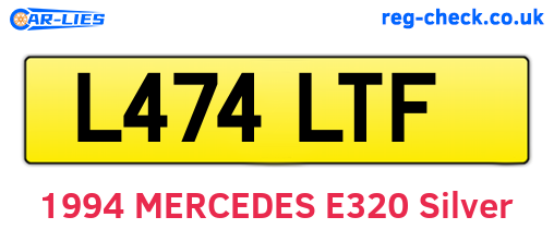 L474LTF are the vehicle registration plates.