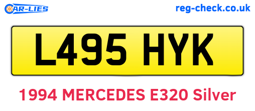 L495HYK are the vehicle registration plates.