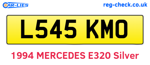 L545KMO are the vehicle registration plates.
