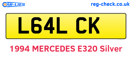 L64LCK are the vehicle registration plates.