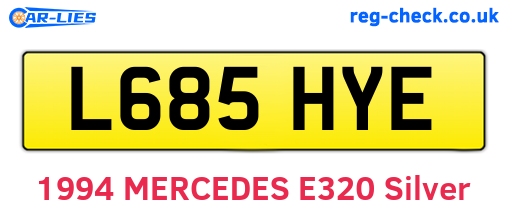 L685HYE are the vehicle registration plates.