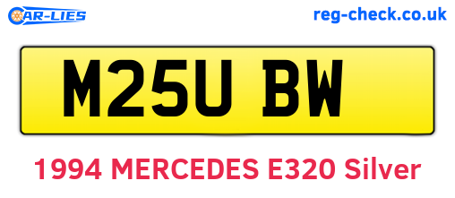 M25UBW are the vehicle registration plates.