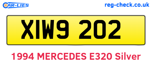 XIW9202 are the vehicle registration plates.