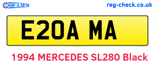 E20AMA are the vehicle registration plates.