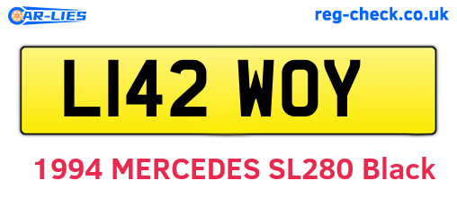 L142WOY are the vehicle registration plates.