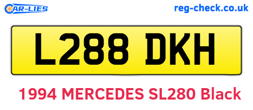 L288DKH are the vehicle registration plates.
