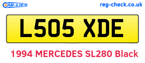 L505XDE are the vehicle registration plates.