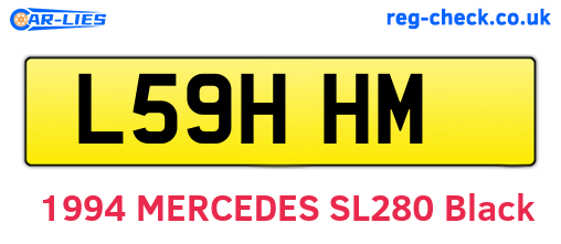 L59HHM are the vehicle registration plates.