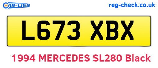 L673XBX are the vehicle registration plates.