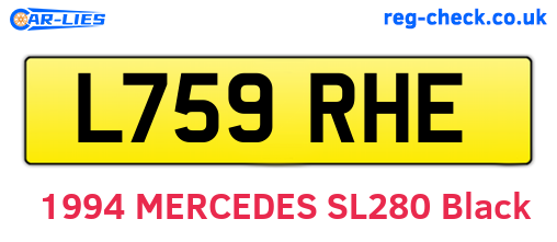 L759RHE are the vehicle registration plates.