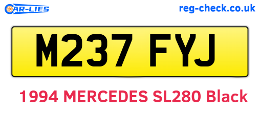 M237FYJ are the vehicle registration plates.