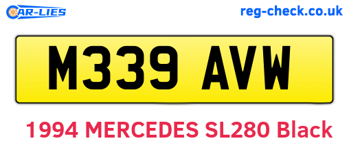 M339AVW are the vehicle registration plates.