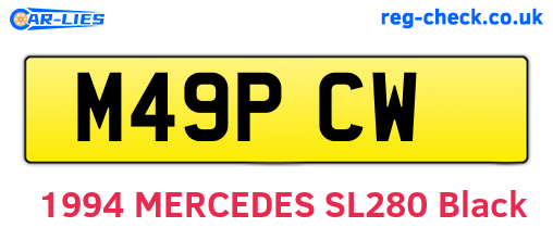 M49PCW are the vehicle registration plates.