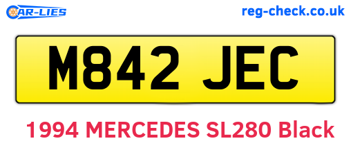 M842JEC are the vehicle registration plates.
