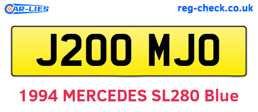 J200MJO are the vehicle registration plates.