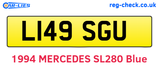 L149SGU are the vehicle registration plates.