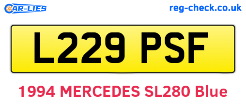 L229PSF are the vehicle registration plates.