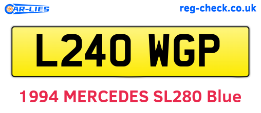 L240WGP are the vehicle registration plates.