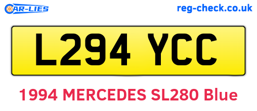 L294YCC are the vehicle registration plates.