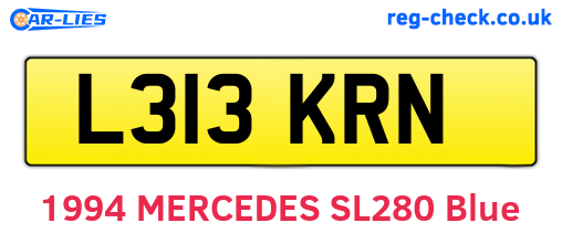 L313KRN are the vehicle registration plates.