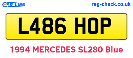 L486HOP are the vehicle registration plates.