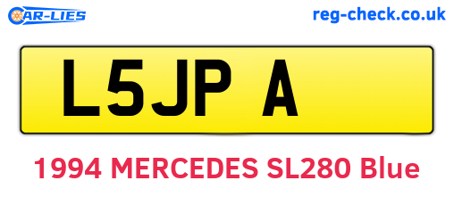 L5JPA are the vehicle registration plates.