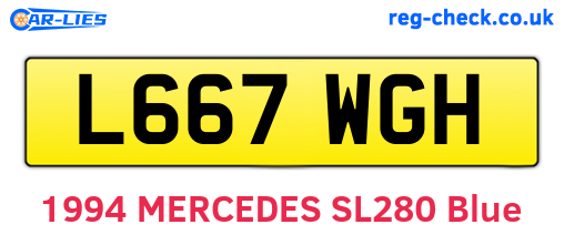 L667WGH are the vehicle registration plates.