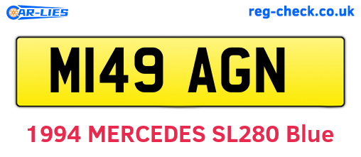 M149AGN are the vehicle registration plates.