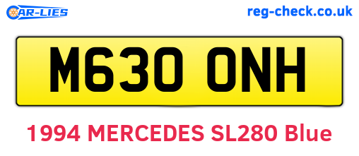 M630ONH are the vehicle registration plates.