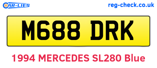 M688DRK are the vehicle registration plates.