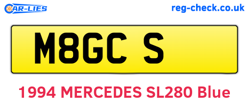 M8GCS are the vehicle registration plates.