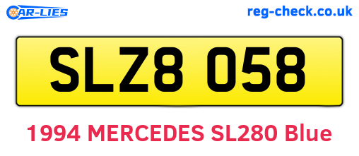 SLZ8058 are the vehicle registration plates.