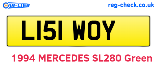 L151WOY are the vehicle registration plates.