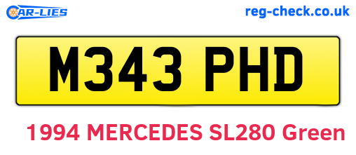 M343PHD are the vehicle registration plates.