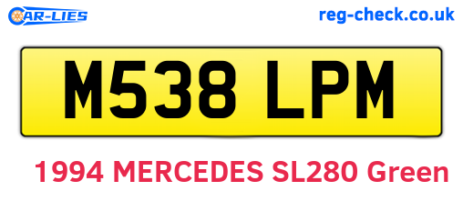 M538LPM are the vehicle registration plates.