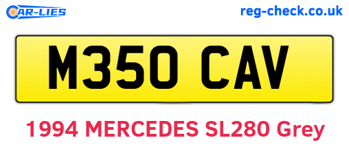 M350CAV are the vehicle registration plates.