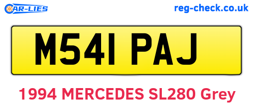 M541PAJ are the vehicle registration plates.