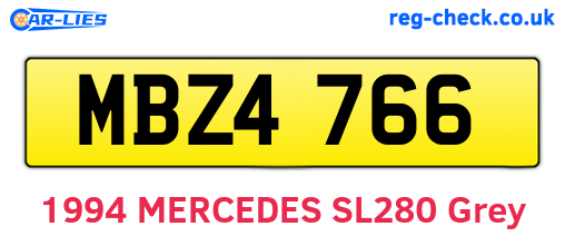MBZ4766 are the vehicle registration plates.