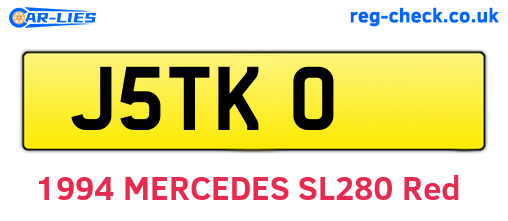 J5TKO are the vehicle registration plates.