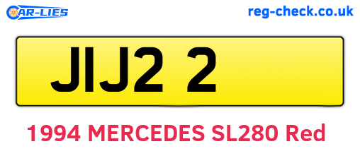 JIJ22 are the vehicle registration plates.