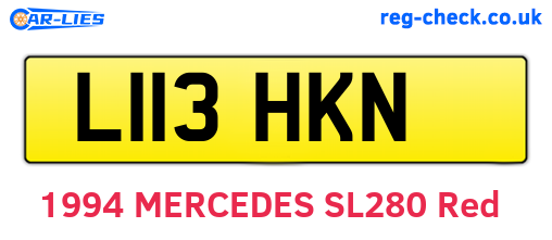 L113HKN are the vehicle registration plates.