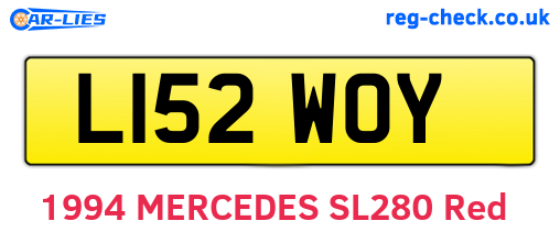 L152WOY are the vehicle registration plates.