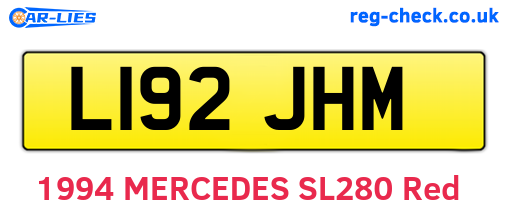 L192JHM are the vehicle registration plates.