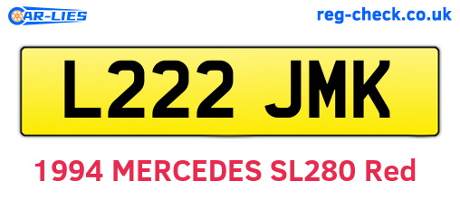 L222JMK are the vehicle registration plates.
